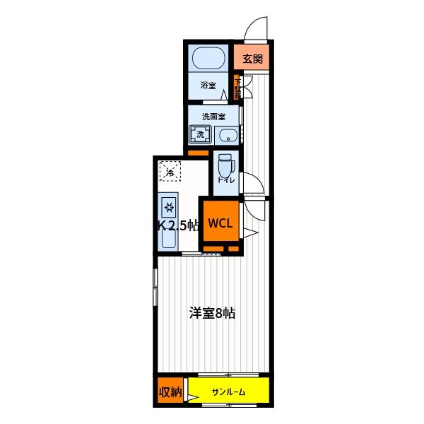 昭島市郷地町のアパートの間取り