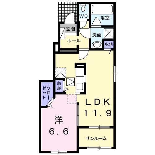 鹿児島市春山町のアパートの間取り