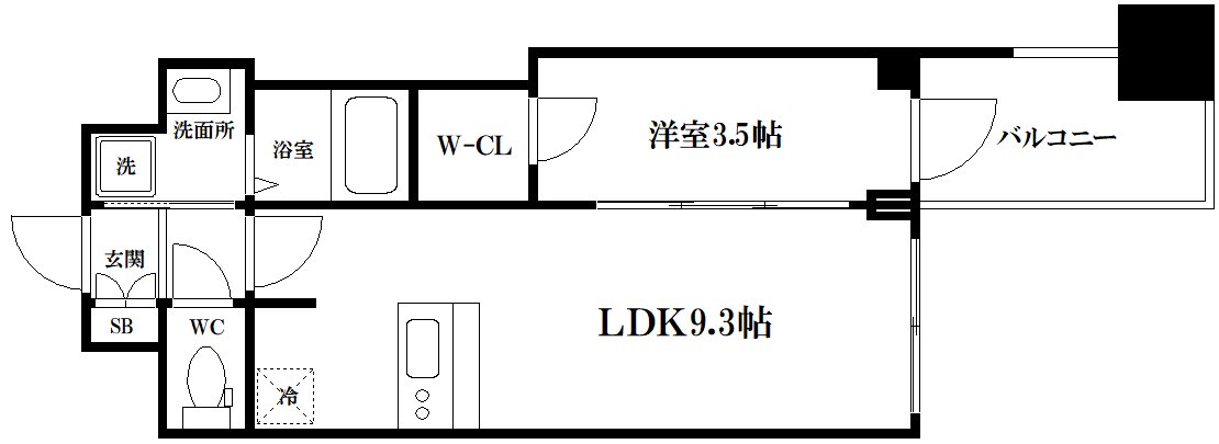 プレサンス堺筋本町ディスティニーの間取り