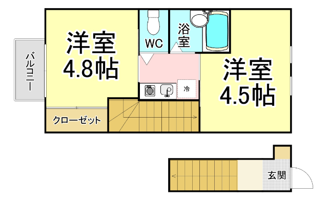 Ｄｅａｒ津田　Ａ棟の間取り