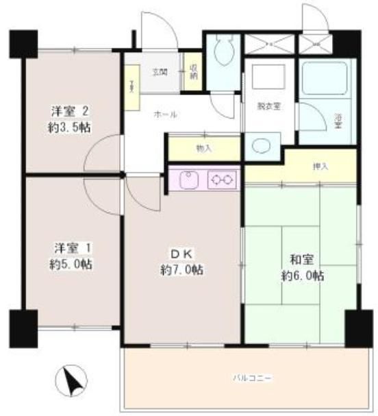 中野区新井のマンションの間取り