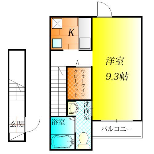 藤井寺市林のアパートの間取り