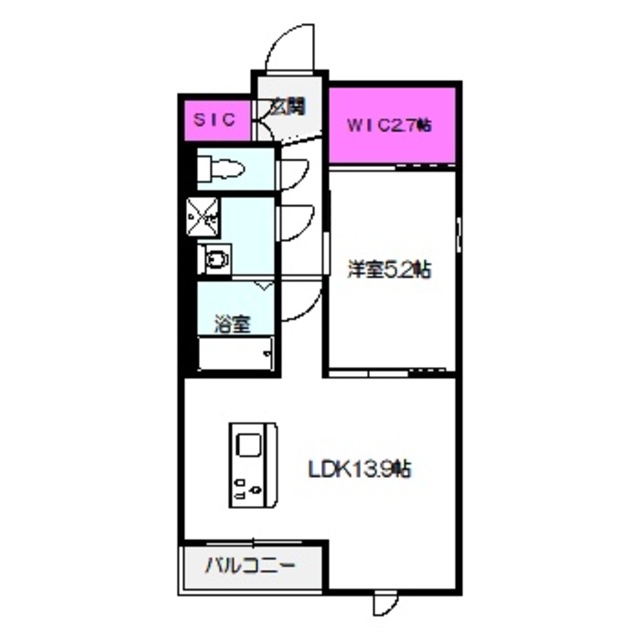 大阪市旭区森小路のアパートの間取り