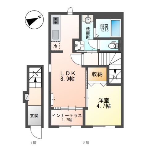 寝屋川市仁和寺本町のアパートの間取り