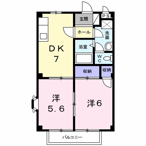 豊明市阿野町のアパートの間取り