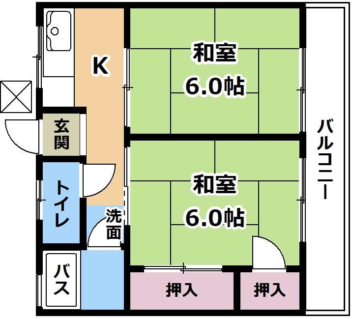 サニーハイツB棟の間取り