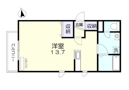 【岡山市中区新京橋のマンションの間取り】