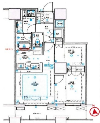 新宿区西新宿のマンションの間取り