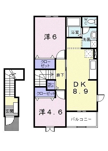 長岡市三和のアパートの間取り