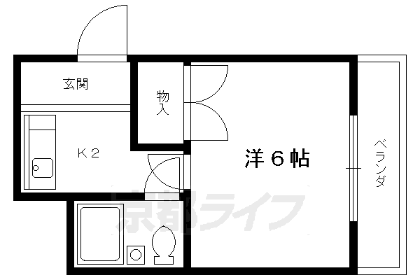 京都市北区大宮上ノ岸町のマンションの間取り