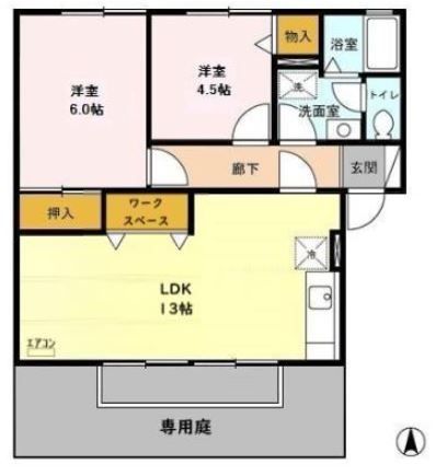 ふじみ野市西原のアパートの間取り