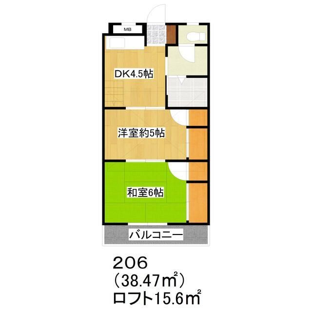 日野市南平のマンションの間取り