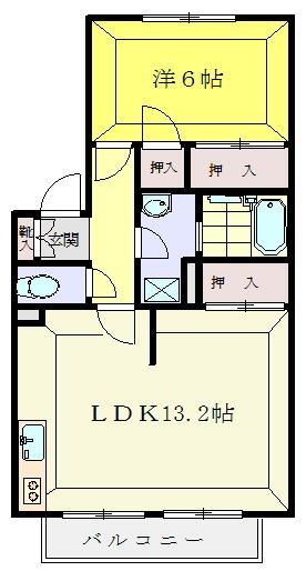 東京都八王子市長沼町（アパート）の賃貸物件の間取り