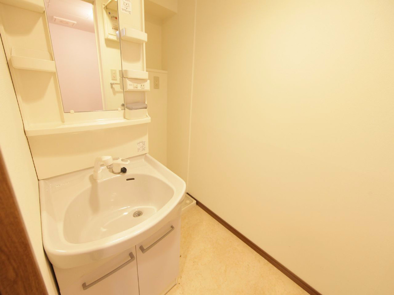 洗面設備　脱衣所　独立洗面台付（シャンプードレッサー付）