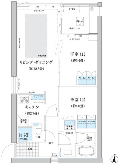 ガーデニエール砧WESTの間取り写真