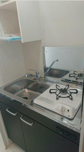 キッチン　1口のガスコンロです。