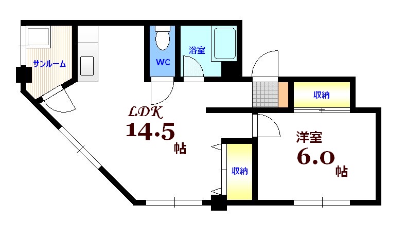 広島市西区三篠町のマンションの間取り