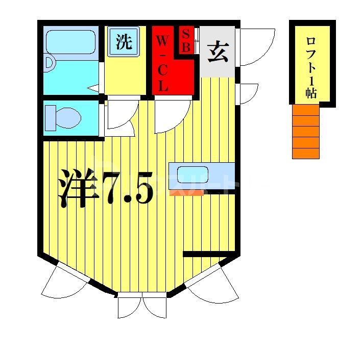 柏市若柴のアパートの間取り