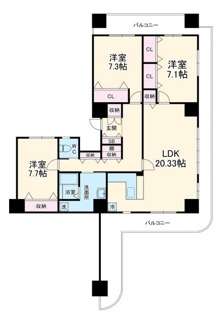 安城市相生町のマンションの間取り