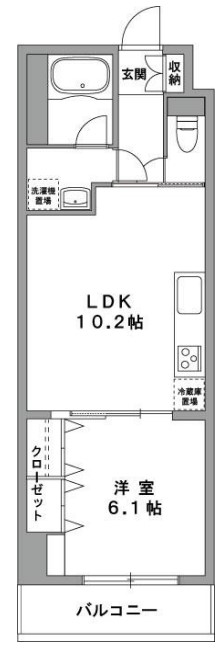 横浜市中区末吉町のマンションの間取り