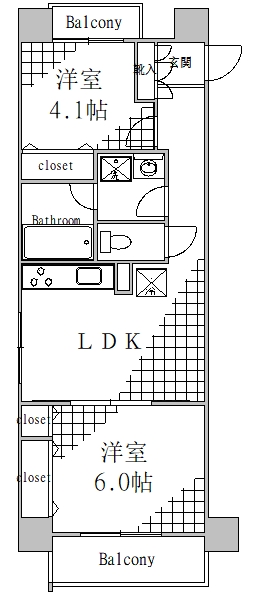 江東区亀戸のマンションの間取り