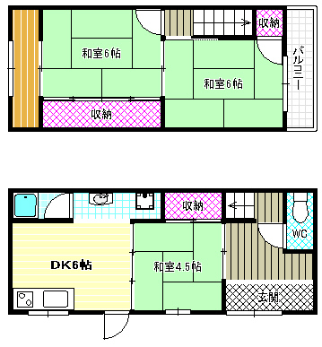 【藤井寺1丁目戸建ての間取り】