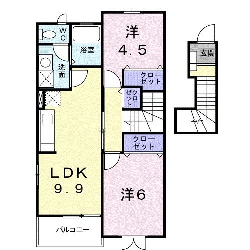 サザンリーフＢの間取り