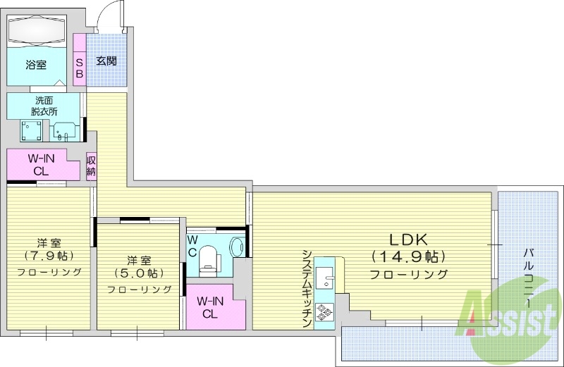 富岳五橋の間取り