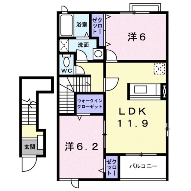 小諸市丙のアパートの間取り