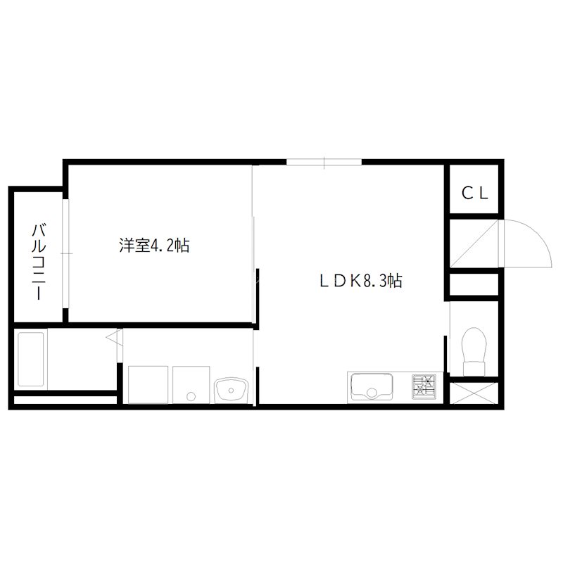 【加古川市平岡町新在家のアパートの間取り】