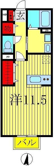 流山市名都借のアパートの間取り