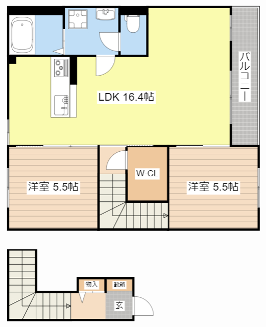 東近江市建部日吉町のアパートの間取り