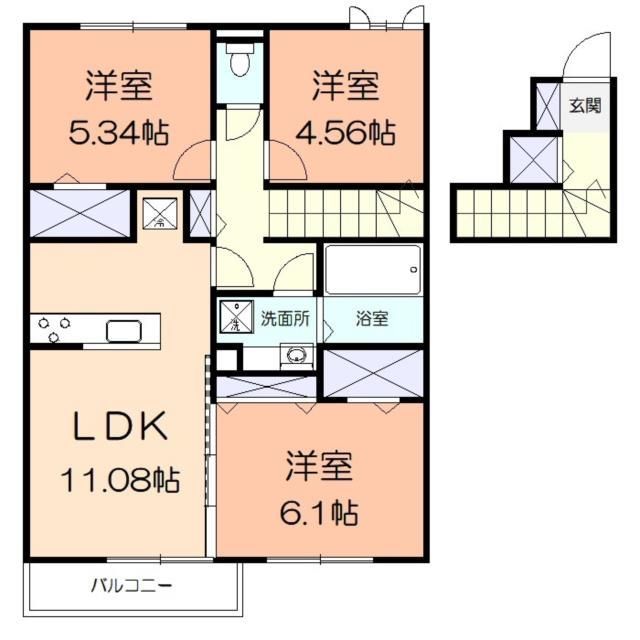 【ＭＥＬＲＯＳＥ　Ｓｏｕｔｈの間取り】