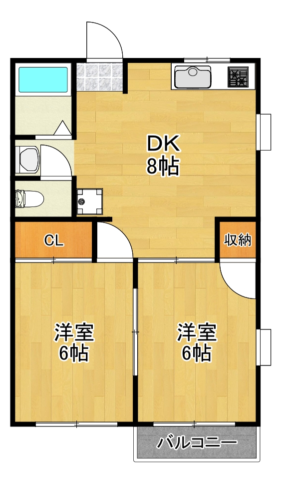 横浜市港北区日吉のアパートの間取り