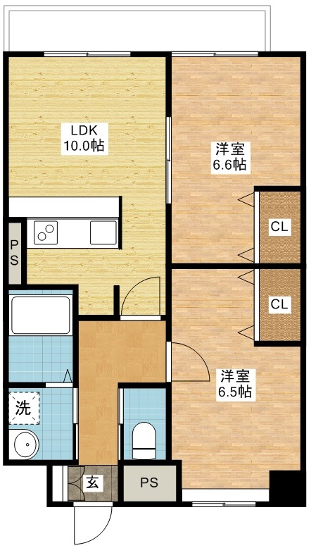 長崎市丸山町のマンションの間取り