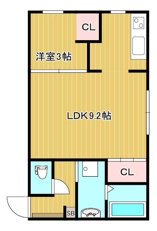 鹿児島市東谷山のマンションの間取り