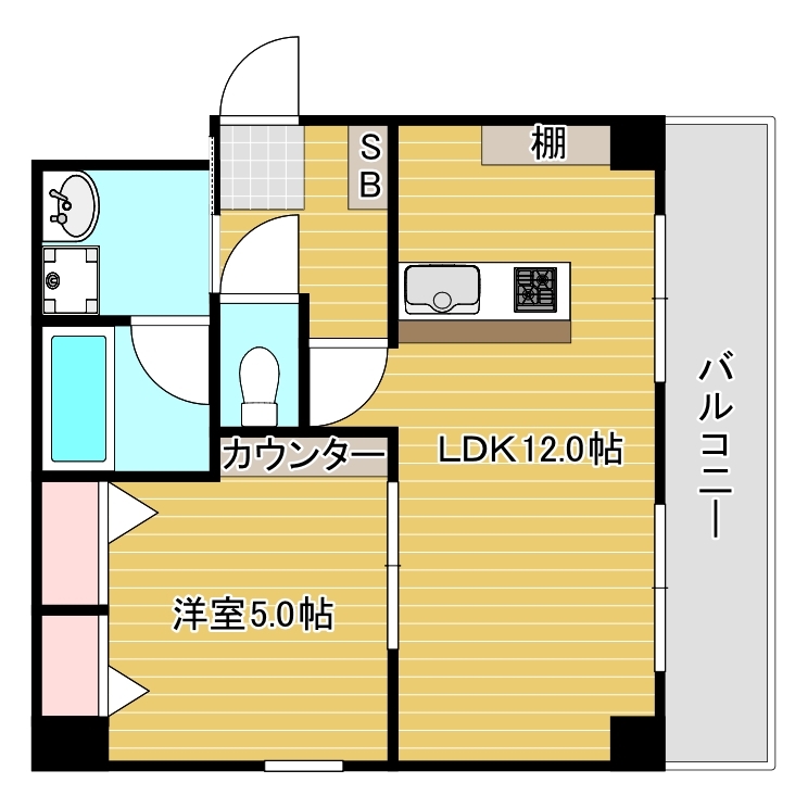 東大阪市川俣のマンションの間取り