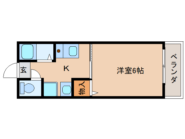 奈良市杏町のアパートの間取り