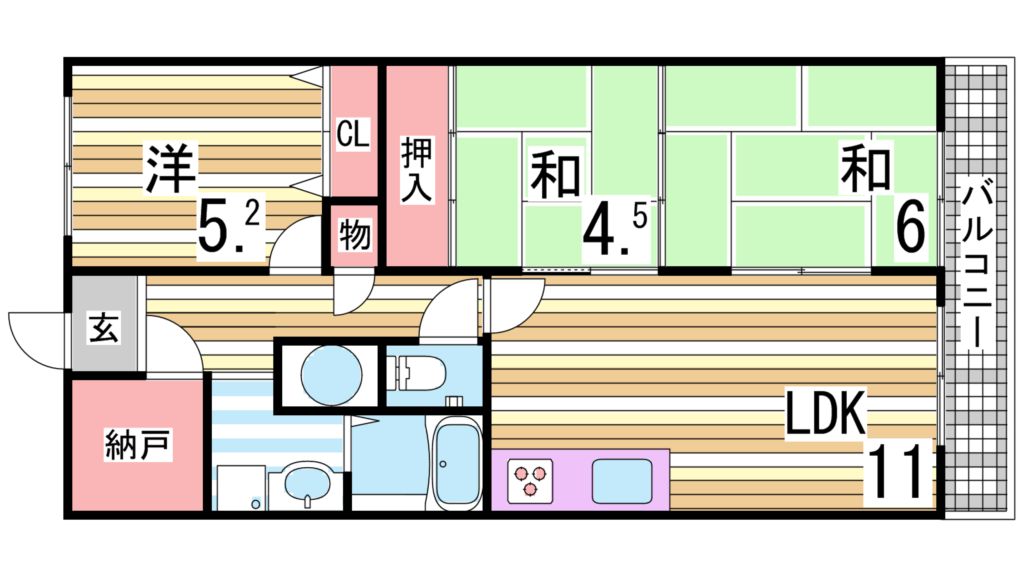 神戸市垂水区塩屋町のマンションの間取り