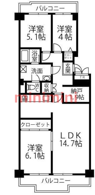 ユニライフ山崎4号棟の間取り