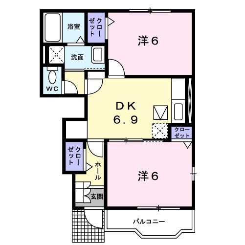 ジュネス馬場Ｂの間取り