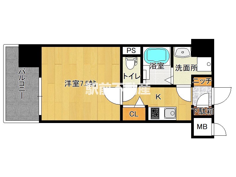 福岡市博多区銀天町のマンションの間取り