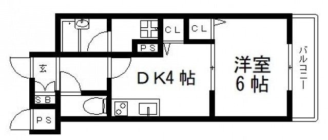 東大阪市小阪のマンションの間取り