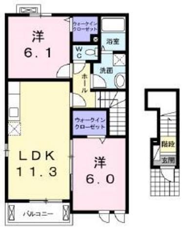 鶴ヶ島市新町のアパートの間取り