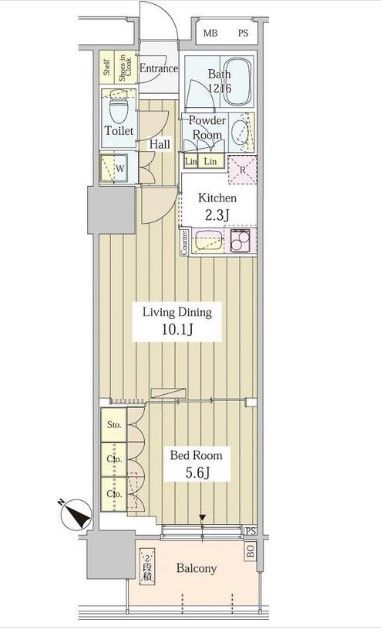 中野区東中野のマンションの間取り