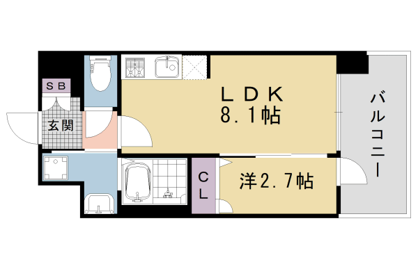 京都市南区上鳥羽勧進橋町のマンションの間取り