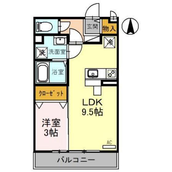 ロイヤルガーデン砺波　Ａの間取り