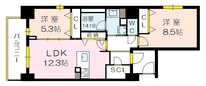 レフィシアコート江戸堀の間取り