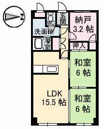 広島市西区三滝本町のマンションの間取り