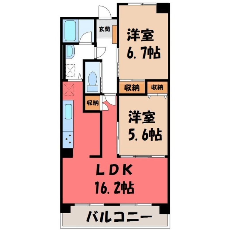 宇都宮市元今泉のマンションの間取り